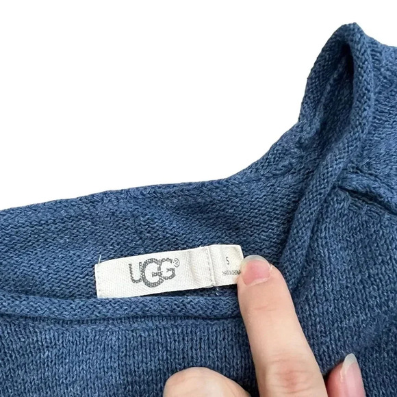 Ugg Blue Knit Outseam High Low Sweater S - Picture 4 of 4
